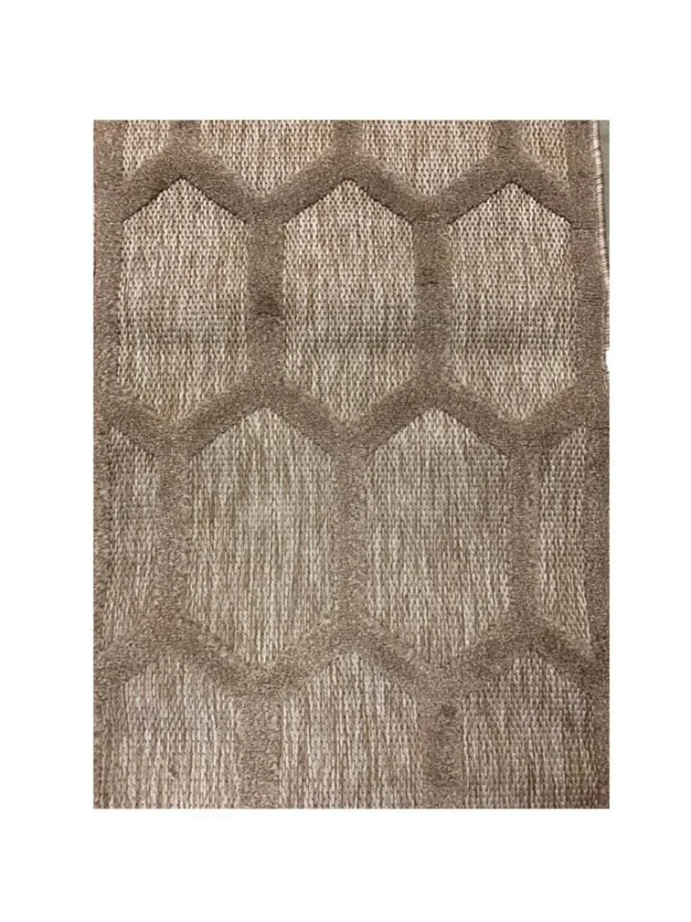 Nourison Honeycomb Simplicity Runner Rug 2' x 7' Beige Tan Cream